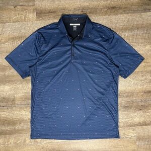 Greg Norman Golf Polo Mens L Blue Performance AOP Crab Design